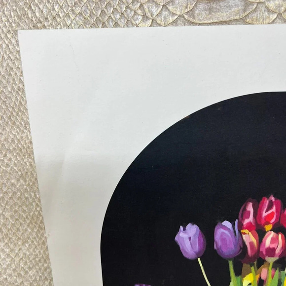 Authentic Lithograph Gallery Wall Art Gucci Bee Logo Still Life Tulip Flowers - Picture 5 of 13